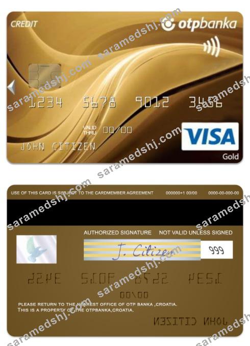 Croatia OTP Banka visa gold charge card